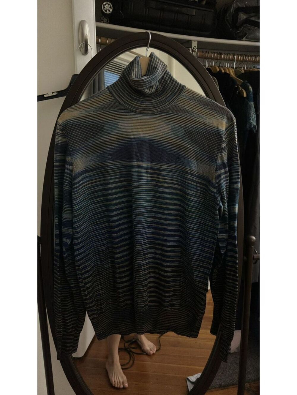 Missoni men ombré turtleneck blue